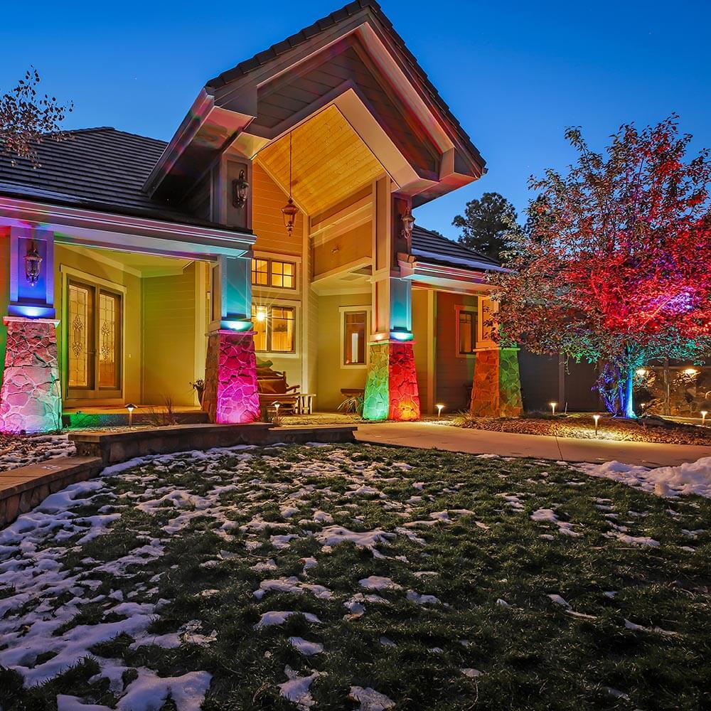 Puck Colored LED Landscape Light with Spike