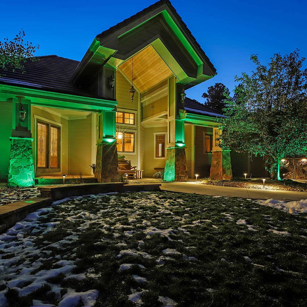 Puck Colored LED Landscape Light with Spike