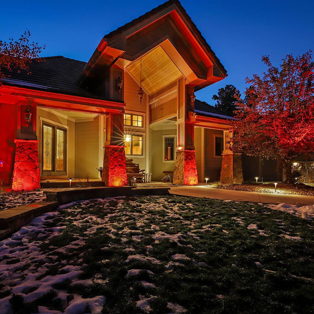 Puck Colored LED Landscape Light with Spike