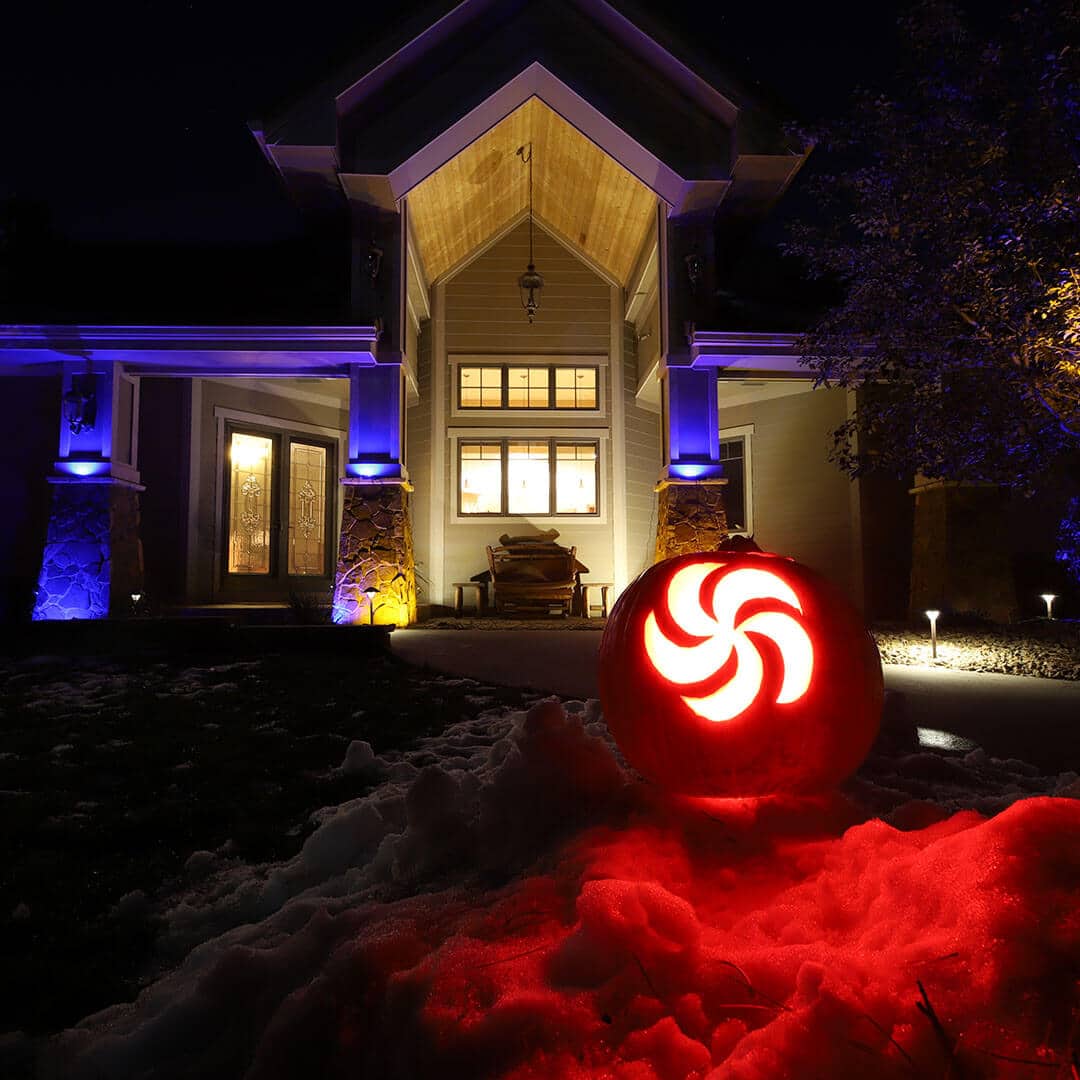 Puck Colored LED Landscape Light with Spike