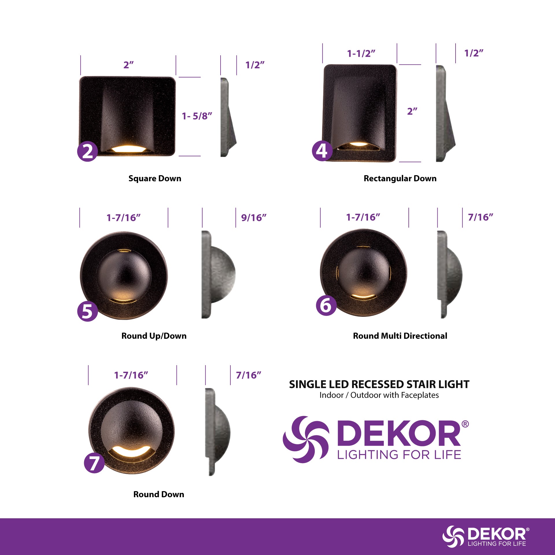 Recessed Stair Light with Faceplate - Indoor / Outdoor