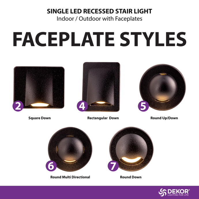 Recessed Stair Light with Faceplate - Indoor / Outdoor | DEKOR® Lighting