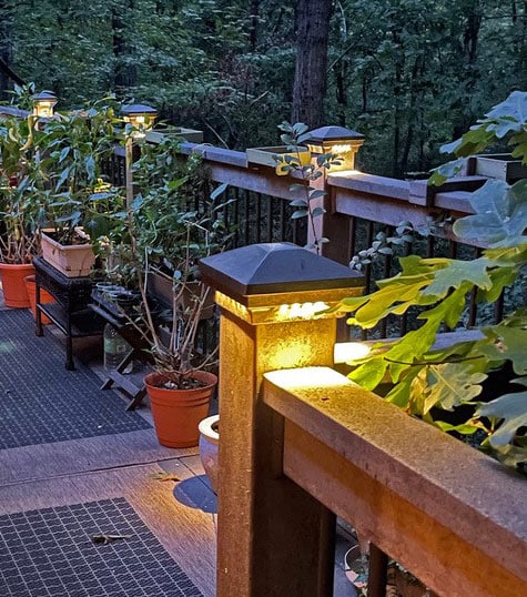 Pyramid Post Cap with LED Lights
