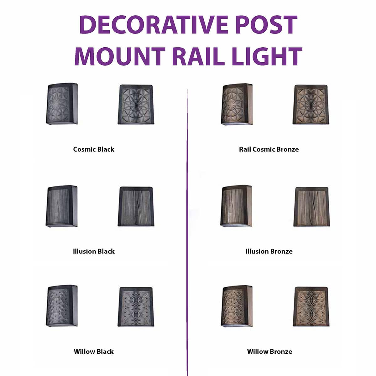 Decorative Post Mount Rail Light