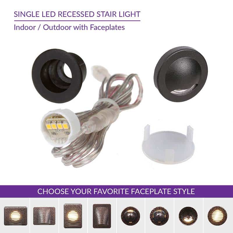 Recessed Stair Light with Faceplate - Indoor / Outdoor