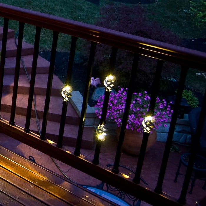 Square Single Basket Baluster with LED Lights