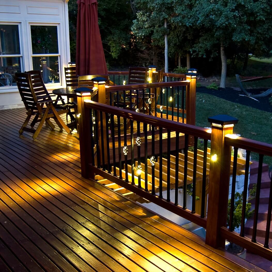 Square Single Basket Baluster with LED Lights