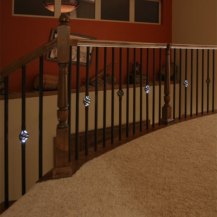 Round Single Basket Baluster with LED Lights