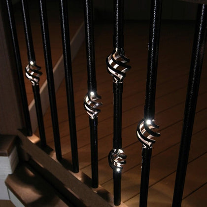 Round Double Basket Baluster with LED Lights