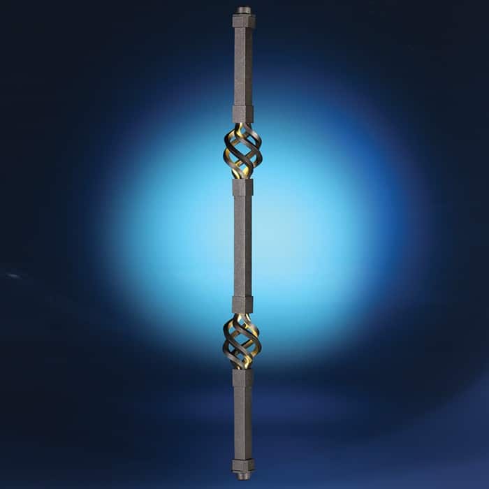 Square Double Basket Baluster with LED Lights