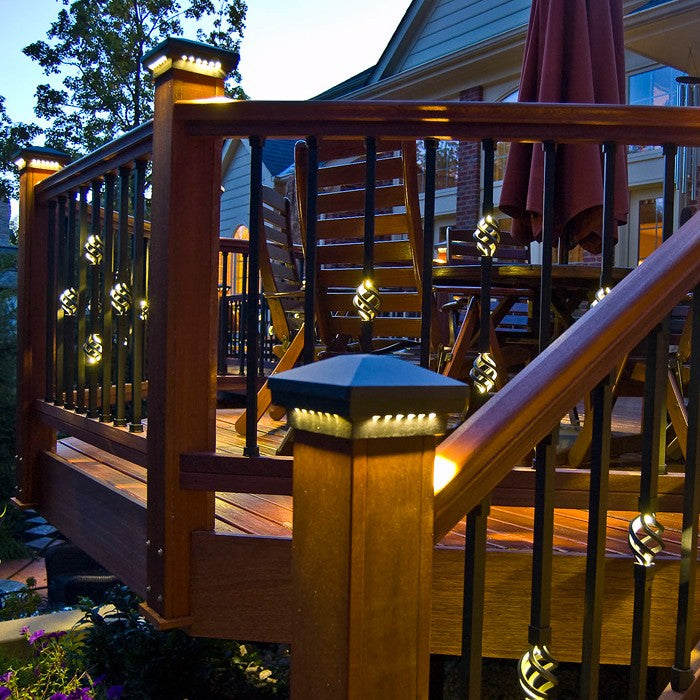 Square Single Basket Baluster with LED Lights