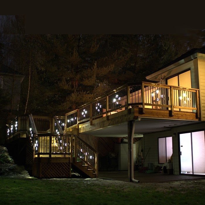 Round Single Basket Baluster with LED Lights