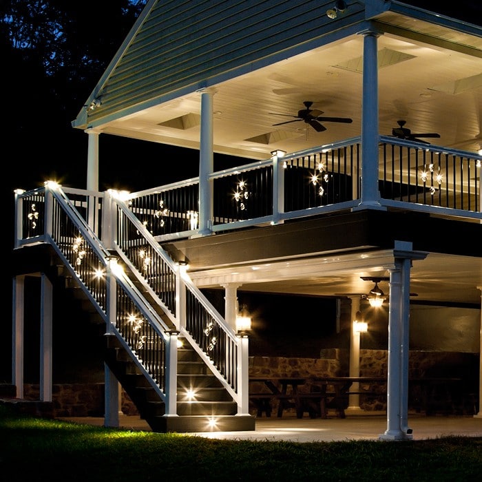 Round Single Basket Baluster with LED Lights
