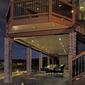 Two-level deck with DEKOR® Outdoor LED Recessed Lights