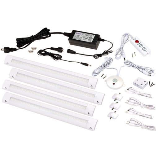 Litever Under Cabinet LED Light Bar Kits Plug in 3 pcs 12 inches Light Bars per 