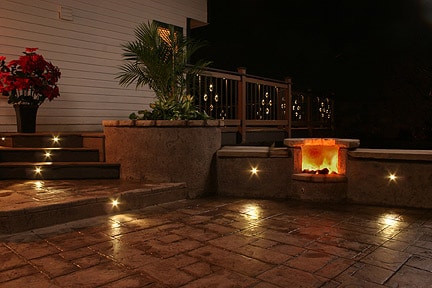 Outdoor Led Recessed Lights Dekor Lighting Add A Luxurious Feel To Your Concrete Deck Or Patio Led Lighting Shown Embedded In Stamped