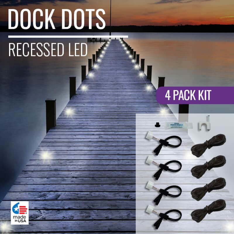 Outdoor Recessed Dock Dot™ LED 4 Pack DEKOR® Lighting