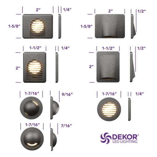 Dekor Faceplate Sizes