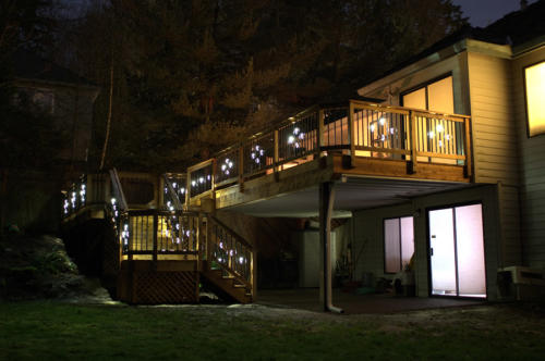 Back deck lighted by Illuminations balusters